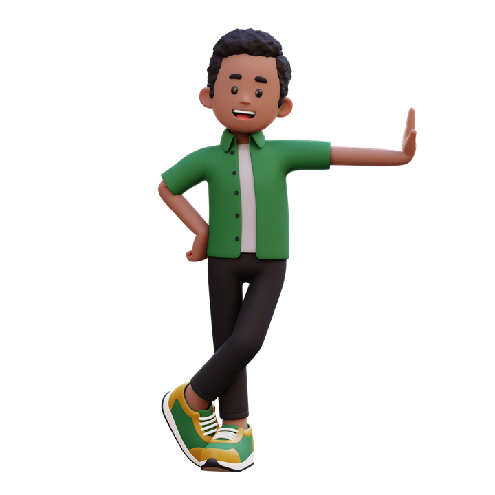James Rhule character art, leaning